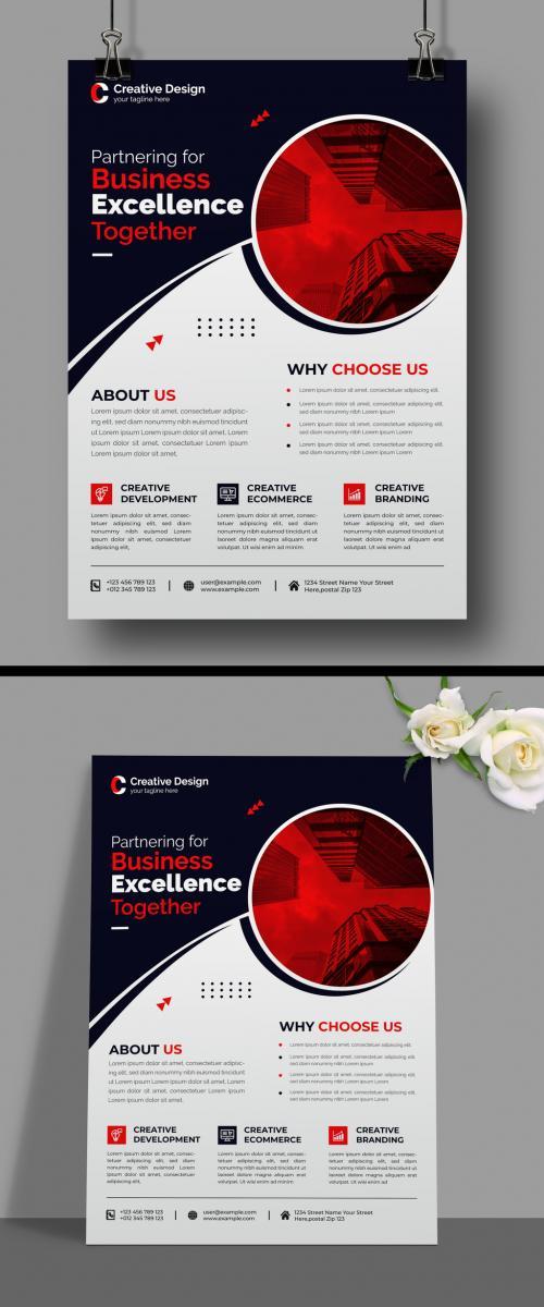 Partnering business flyer design vector