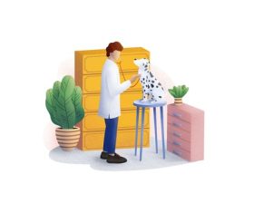Pet hospital cartoon illustration vector