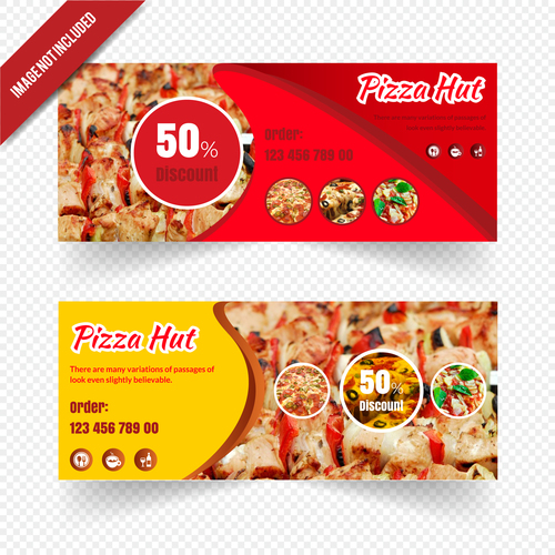 Pizza hut advertising banner vector