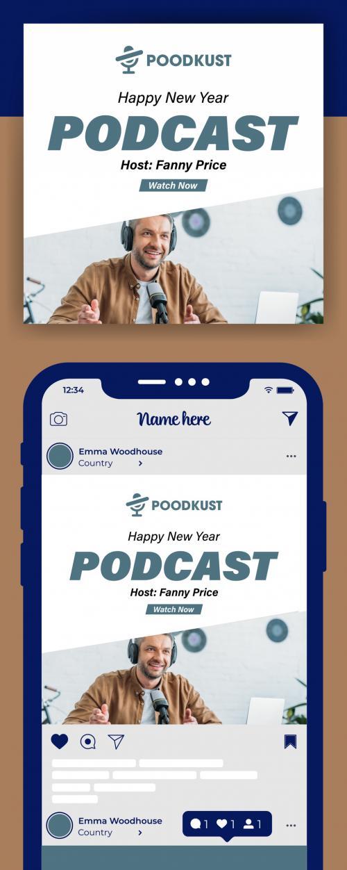 Podcast post event vector