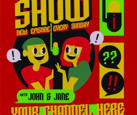 Podcast show flyer vector