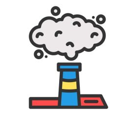 Pollution icons vector