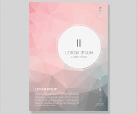 Poster layout with triangular geometric background vector
