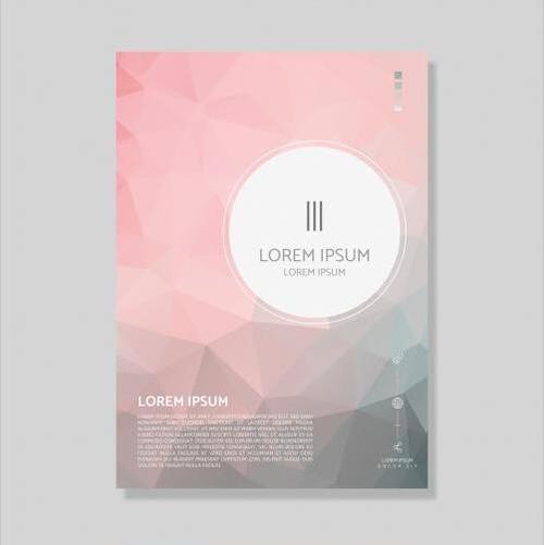 Poster layout with triangular geometric background vector