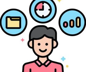Product manager icons vector