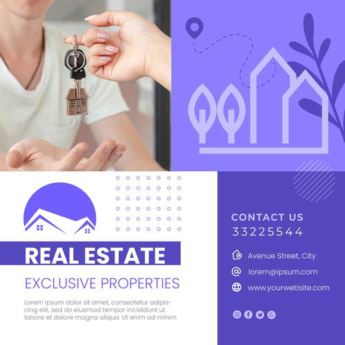 Real estate card vector