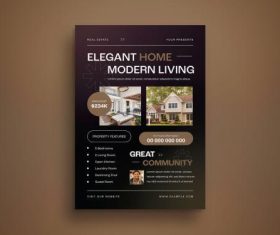 Real estate flyer layout vector