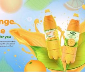 Refreshing and delicious orange juice vector