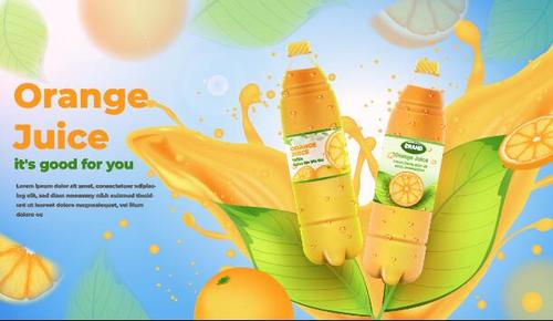 Refreshing and delicious orange juice vector