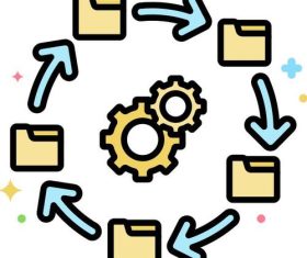 Release cycle icons vector
