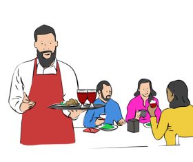 Restaurant waiter vector