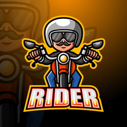 Rider cartoon icon vector
