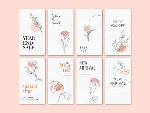 Sale layout with feminine style vector