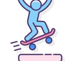 Skateboarding jump vector