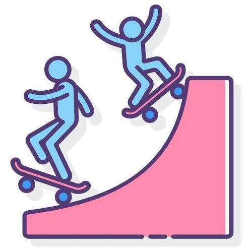 Skateboarding park vector