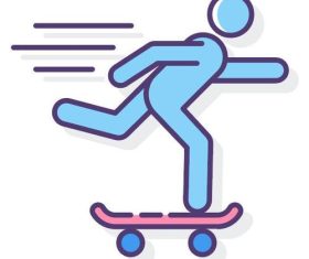 Skateboarding race vector
