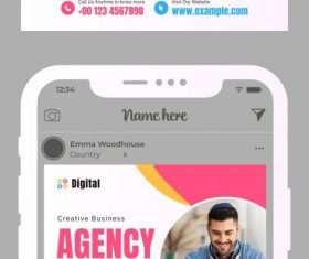 Social media post business agency template vector