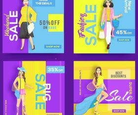 Social media set vector