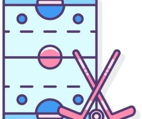 Street hockey court vector