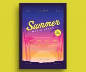Summer party flyer layout vector