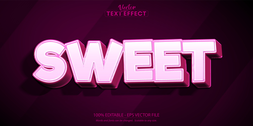 Sweet editable text effect font style vector