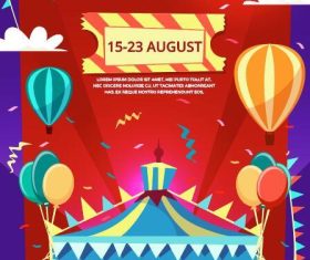 The carnival funfair leaflet vector