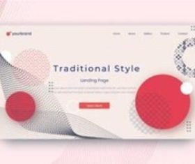 Traditional style landing page vector