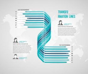 Transformation lines infographic vector