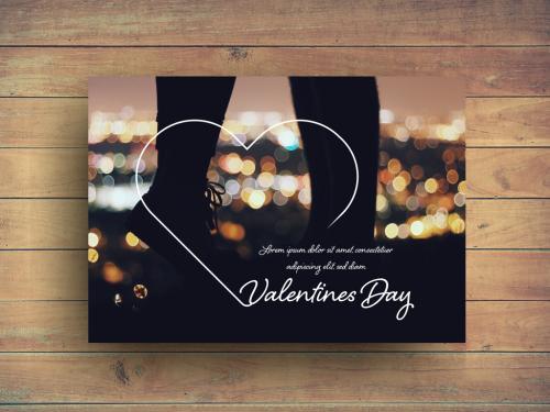 Valentines Day photo pframe pfcard vector