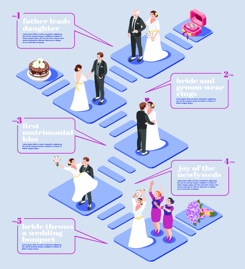 Wedding infographic illustration vector