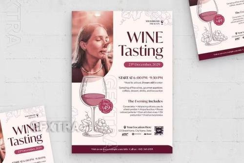 Wine tasting flyer vector