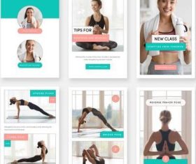Yoga fitness promotion cover vector