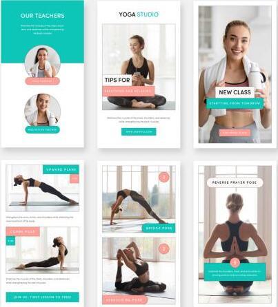 Yoga fitness promotion cover vector