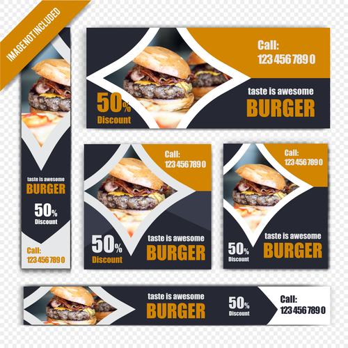 Yummy burger flyers vector