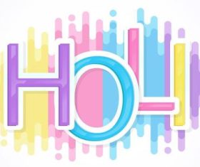 holi text effect style vector