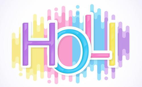 holi text effect style vector