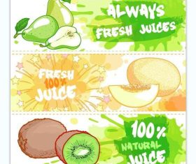 Fresh juices ad banner vector