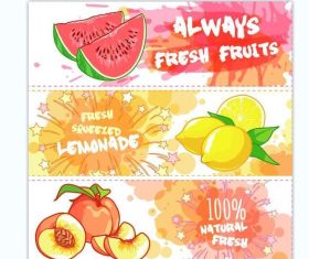Fruit fresh juices ad banner vector