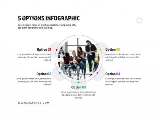 5 option Infographic with circle elements vector