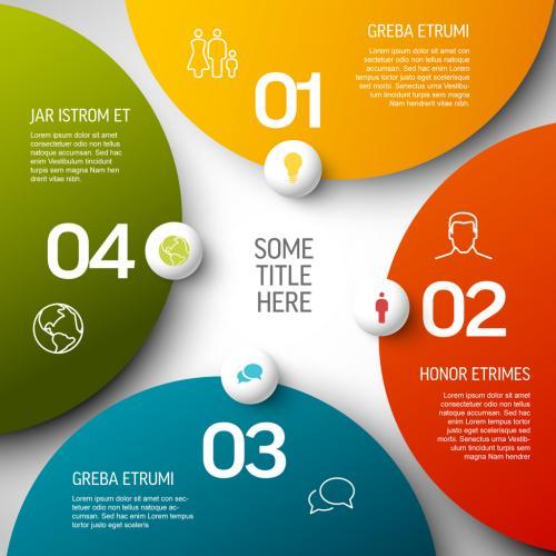 Abstract schema with four circle sections vector