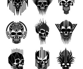 Art deco skull logos for tattoos vector
