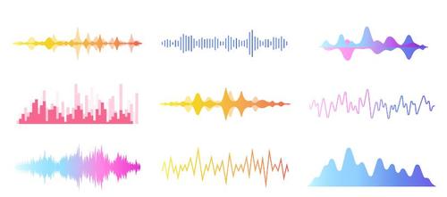 Audio waves vector
