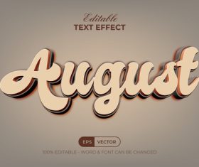 August 3d text effect vector