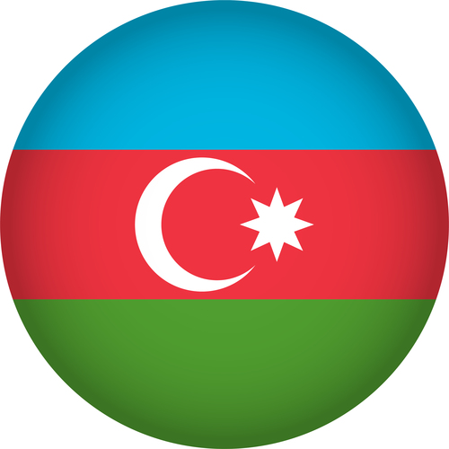 Azerbaijan flags icon vector
