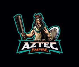Aztec empire cartoon icon vector