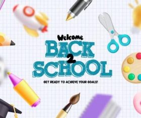 Back to school font vector