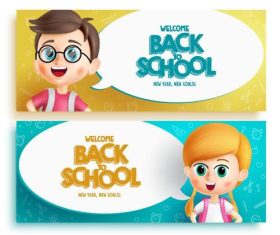 Back to school promotional banner vector
