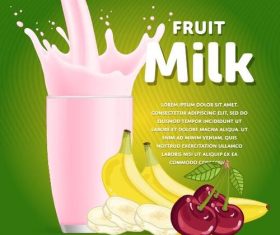 Banana fruit milk ad vector
