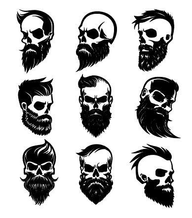 Bearded Skull, beard skull, skull and crossbones, beard, | Bearded skull  tattoo, Viking skull art, Skull ar… | Bearded skull tattoo, Skull beard,  Skull art drawing