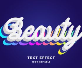 Beauty gradient text effect vector
